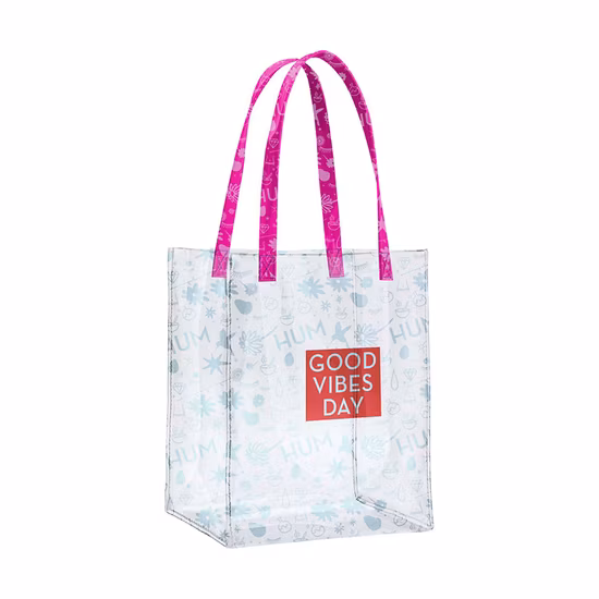 Personnalisé Jelly PVC Tote Bag PVC Clear Fashion Grand sac à main en PVC Sac transparent pour femme