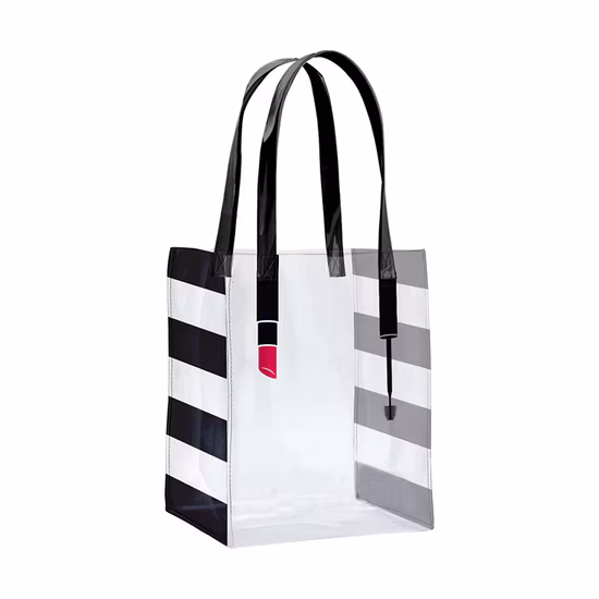 Sac fourre-tout transparent promotionnel imprimé personnalisé avec poche d'insertion