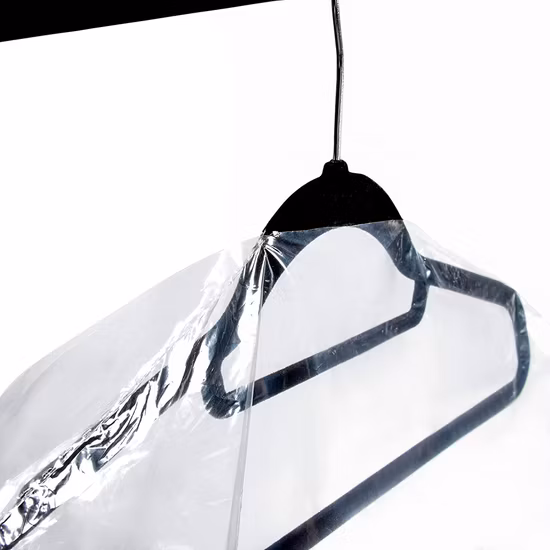 Sac de vêtement de couverture de costume de LDPE en plastique transparent non imprimé pour le stockage de vêtements